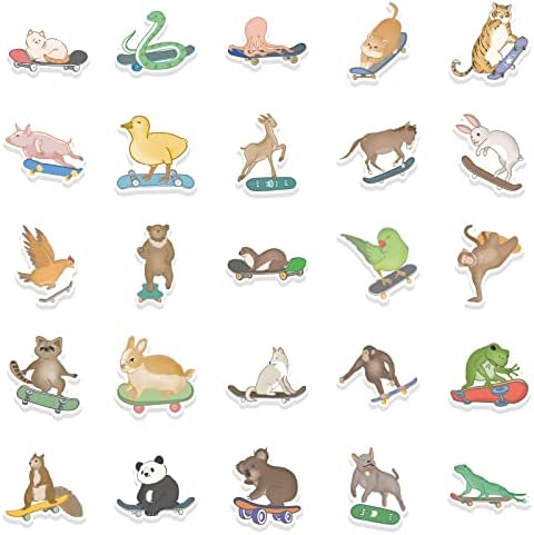 50 adesivos engraçados de animais de skate adesivos impermeáveis ​​adesivos de cão de cachorro
