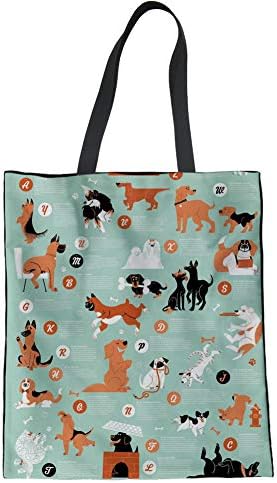Bolsas grandes envasas reutilizáveis ​​sacolas mulheres compras bolsas de ombro bolsas de livros bolsa de designer de cães fofa