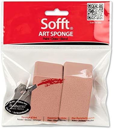 Sofft Tool 61031 Pacote de esponja de fatia de ângulo plano de 2 para panpastel artista pintando pastéis