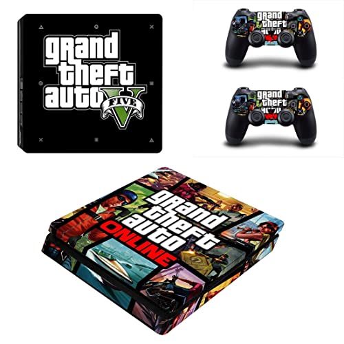 Game Grand GTA Roubo e Bauto PS4 ou Ps5 Skin Skin para PlayStation 4 ou 5 Console e 2 controladores Decalk Vinyl V5557