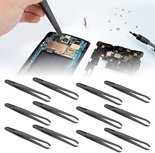 20pcs Fibra de carbono Anti-estático Tweezers Industrial Watch Manutenção Ferramenta de reparo para o trabalho de laboratório de artesanato de jóias eletrônicas