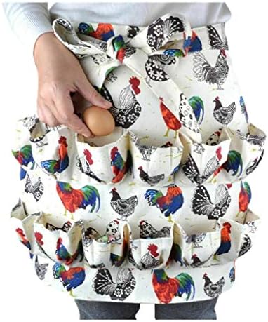 Avental de ovos, avental de coleta de ovos com 12 bolsos, avental de ovo de galinha, avental para coleta de ovos para ovos frescos mulheres