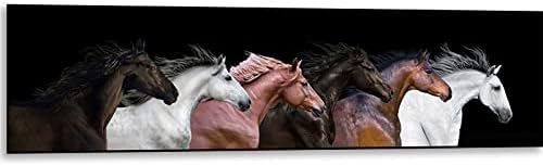 Instarry 5D Kits de pintura de diamante DIY para adultos rebanho completo de cavalos de cavalos stritches cross stitch sala de estar decoração de parede 94,5x23,6 polegadas