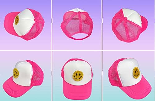 ioexvdos Smiley Face Trucker Hat Hat ajustável Malha de espuma Back Hats pode substituir o padrão de chapéu para homens e mulheres