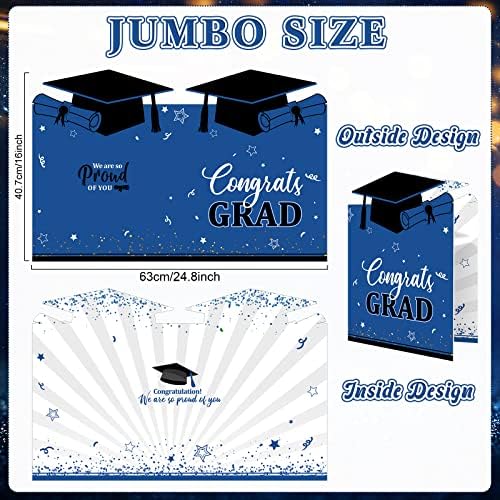 Card de graduação Jumbo Livro de convidados 2023 Decorações de festa de formatura Classe de 2023 Big Giant Graduation Card para material de formatura da faculdade, 24,8 x 16 polegadas
