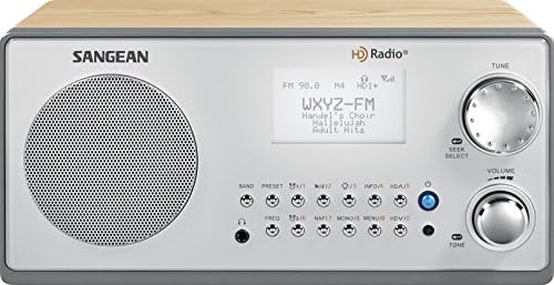 Sangean HDR-18 HD Radio/FM-STEREEO/AM Mesa de madeira Table Top Radio Silver
