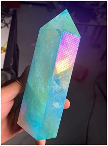 Tfecom cristal áspero belo arco-íris natural torre de cristal de cristal vara de cristal natural 900-1000g pedras de quartzo