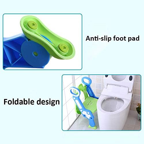 Rails Adaptador de banheiro verde com almofada de vaso sanitário ajustável no encosto com fezes de passo, até 75