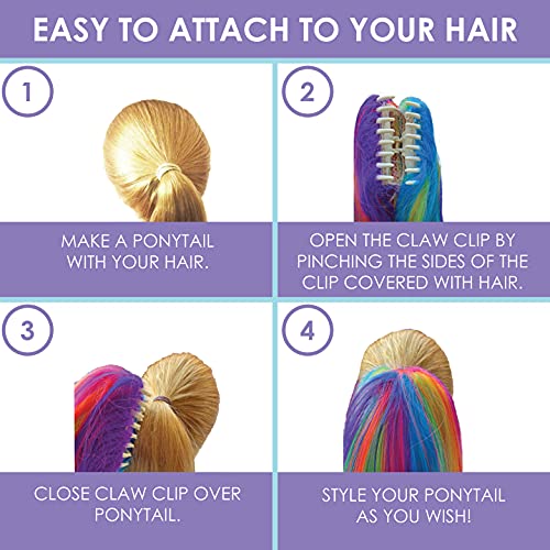 Meu cabelo Popz Deluxe sintético Fiber Ponytail Hair Extensions | Extensões de cabelo de cores resistentes a calor e emaranhado