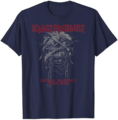 Iron Maiden - T -shirt de escravidão mundial 1984