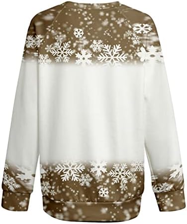 Christmas Snowflake Sweatshirt Mulheres Camisa de impressão de rena fofas Xmas plus size size raglan manga longa tops de pulôver de férias