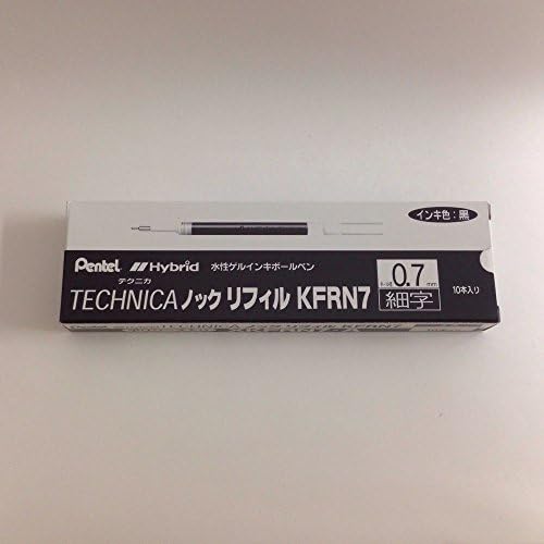 Pentel XKFRN7-A híbrido caneta de caneta híbrida, 0,7 preto, conjunto de 10