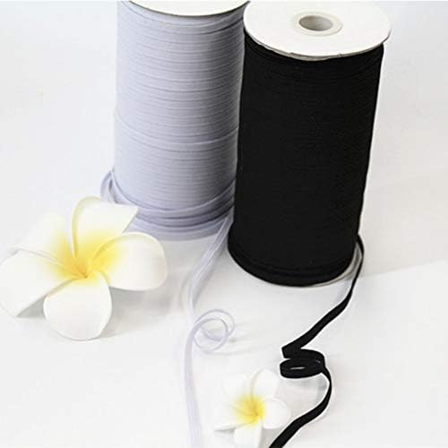 Circln Banda elástica trançada plana- cordão de poliéster elástico para máscaras de costura, artesanato, acessórios, roupas- alta