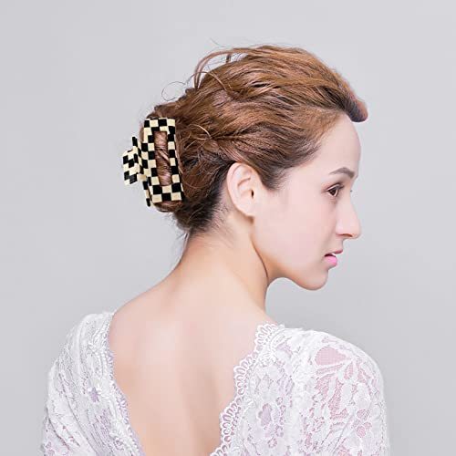 Garras de checker tartaruga barrettes clipes de garras para mulheres clipe de cabelo xadrez clipe clipes de cabelo quadrado clipes