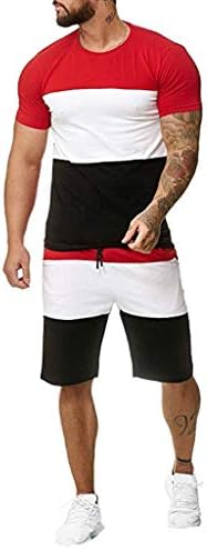 Ruiruilico Casual Tracksuit Mens de verão Camista de manga curta e shorts Definir 2 peças roupas de atrito de corredor de esportes