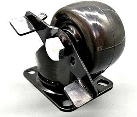 Kit Haoktsb Caster 4 Rodas de mamona giratória preta para serviço pesado 360 ° Caster de placa superior com freio,