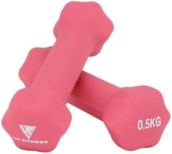 Hit Fitness Unissex Adult Neoprene Studio Dumbbells, 0,5 kg, rosa