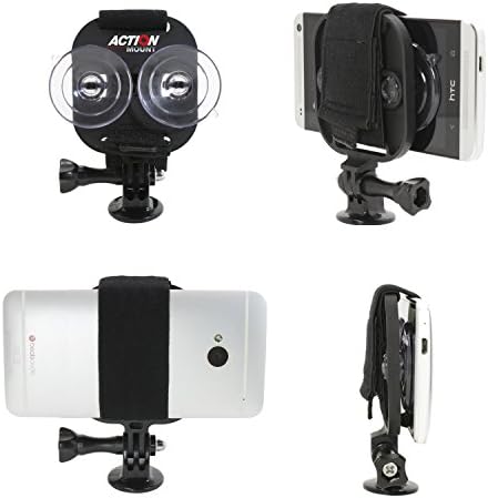 Action Mount® - Smartphone universal Conjunto de complementos para vídeo. Anexe a qualquer montagem da câmera esportiva para uso com telefone enquanto caça e pesca.