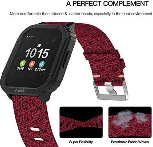 Lamshaw Compatível para bandas de relógios inteligentes de Cubitt Jr, Strapatória de substituição de tecido de tecido de nylon respirável compatível com Cubitt Jr Smart Watch