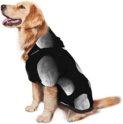 Capuz de cachorro grande lua-fases-preto de roupas de estimação com chapéu de gato macio casaco grande