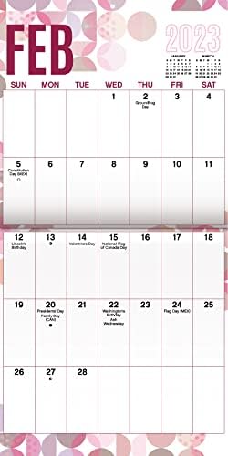 Calendário de impressão grande 2023 - Deluxe 2023 Jumbo Print Mini Calendário Pacote com mais de 100 adesivos de calendário