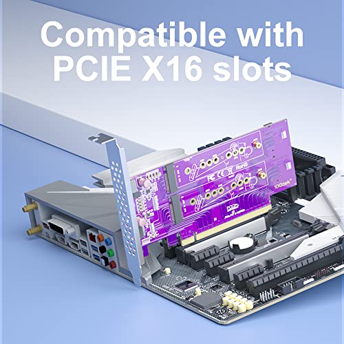Adaptador M.2 NVME de 4 portas M-key, PCIE x16 Gen3. Requer suporte à BIOS da placa -mãe para bifurcação