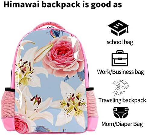 Mochila de viagem Vbfofbv, mochila laptop para homens, mochila de moda, lírio branco rosa floral floral