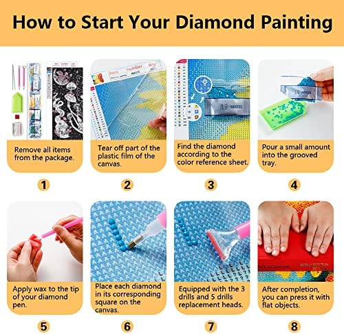Kits de pintura de diamante 5D do crânio, kits de arte de diamante de broca completa de broca de borboleta, kits de pintura
