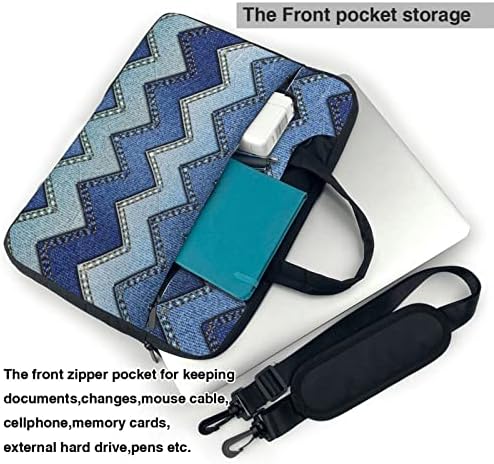 Gradiente gradiente de jeans azul portátil saco de laptop/saco de computador com alça superior