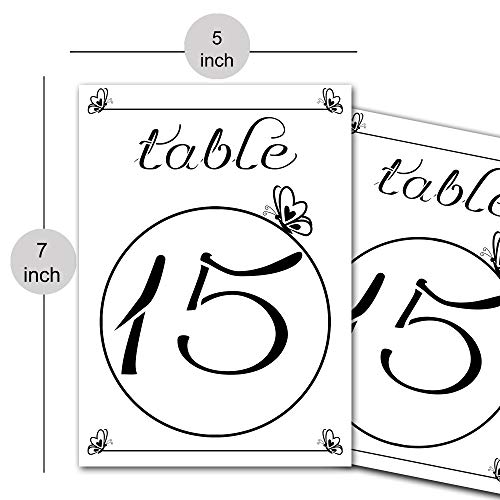 Papel de caligrafia decorativa Número da mesa Diy Craft folhas foscas Mesa de festas de casamento Decoração 1-50 Números 4 x 6 polegadas