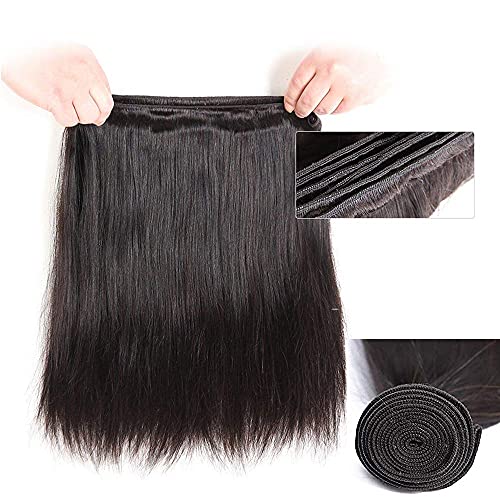 10a de cabelo reto com feixes de cabelo humano brasileiro de 24 polegadas 24 polegadas de cabelo virgem de cabelo virgem de teceamento reto Cabelo de cabelo natural Cabelo humano 3 feixes