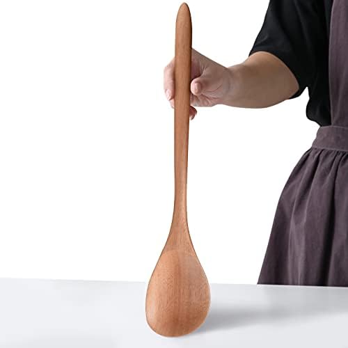 Colher de pau gigante para cozinhar, utensílios grandes de colher de madeira, colher de canto grande de 17 polegadas | Colher