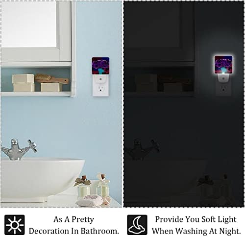RodailyCay LED Dusk-to-Dawn Sensor Lamp, 2 pacotes Plug-in Night Light para banheiro, quarto, quarto das crianças, corredor, escada,