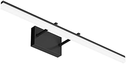 Aipsun 31,5 polegadas modernas vaidade preta luz ajustável luminárias de banheiro sobre espelho iluminação rotatável de vaidade