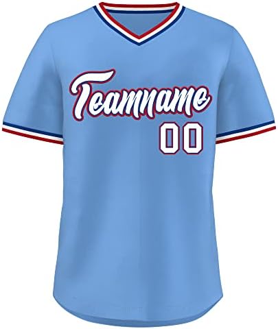 Homens de beisebol juvenil de homens personalizados Número costurado Número Classic V-Baseball Baseball Active Tam camiseta