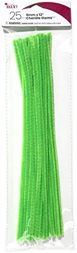 Cousin Diy Green Emerald Chenille Pipe Cleaners, 6mm x 12 polegadas, 25 pacote