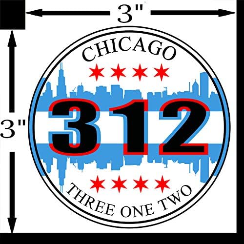 Cidade de Chicago 312 Código da área Adesivo de pára