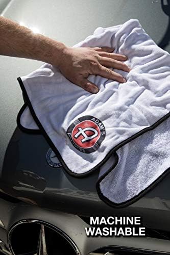 Toalha de secagem Ultra Plush de Adam - pano de limpeza de microfibra para detalhes, secagem e lavagem de carros | Toalha de