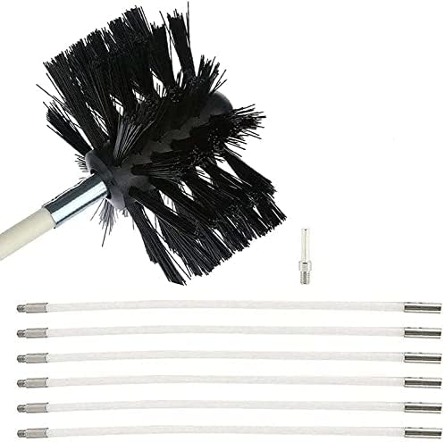 Kit de limpeza de chaminés de chaminé Kit de escova de limpeza, conjunto de limpeza de ventilação do duto inclui 6/9/12/15/18 hastes