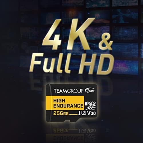 Teamgroup High resistência 128 GB Micro SDXC UHS-I U3 V30 4K 100MB/S estável durável cartão de memória flash duradouro para câmera de segurança, gravação de vídeo em 4K & Full HD Assimdx128Giv3002