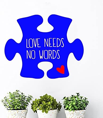 O amor não precisa de palavras adesivo de parede adesivo de consciência do autismo para a parede suporte autista peça de