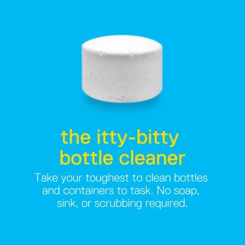 Garrafa brilhante (12 comprimidos - todos naturais, seguros, livres de odor e ingredientes nocivos - garrafa de água e comprimidos de limpeza de embalagem