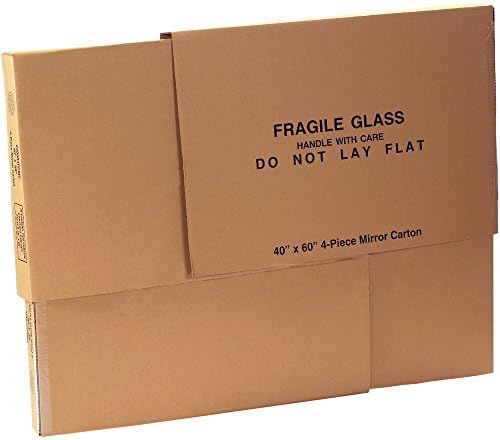 4 Conjunto de 4 - Parceiros Brand Mirror Moving Boxes, caixa de 4 peças, 40 x 60 x 3 1/2 1 pedaço de 40 x 60 , Kraft