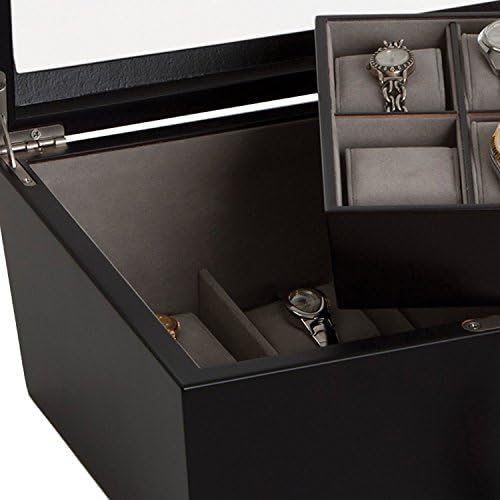 Mele & Co. Royce Breating Glass Top Wooden Watch Box em Java Finish