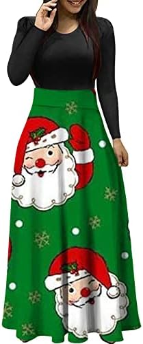 Vestido longo casual para mulheres de Natal Tifzhadiao, mulheres, maxi vestidos de maxi de maxi, vestido de baile para convidado