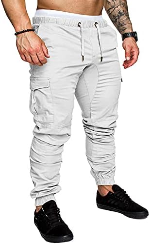 Calça de lounge kingaoggo elástica cintura longa calça de moletom de tamanho esportivo harém calça de cordão casual de