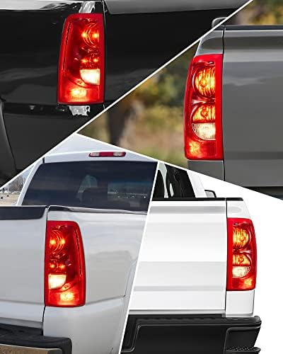 Conjunto da luz traseira de Kybolt para 03-06 Chevy Silverado 1500 1500HD 2500 2500HD, 04-06 3500, 07 3500 Classic, lâmpada de freio OE com lâmpada e chicote de fiação
