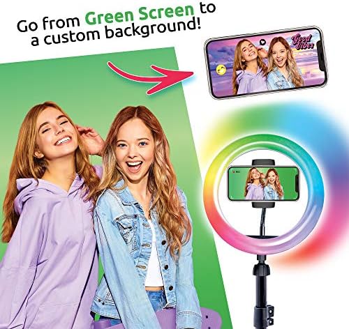 Toys de canal Novo So TIKTOK Instagram YouTube Luz de anel multicolorida com tela verde e um tripé de monte de telefone. Kit de criador