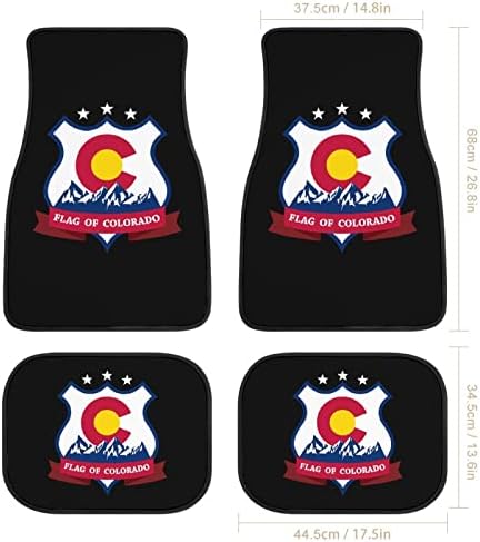 Bandeira do Colorado Carro Piso tapete 4 peças Auto/traseiro tapetes traseiros Anti-Skid Foots Acessórios de interiores universais