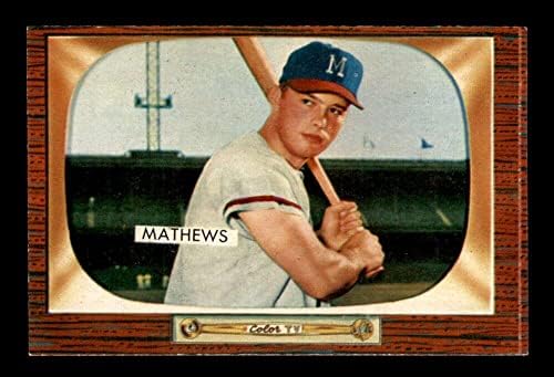 #103 Eddie Mathews Hof - 1955 Cartões de beisebol de Bowman Classificados NM - Baseball Slabbed Rookie Cards
